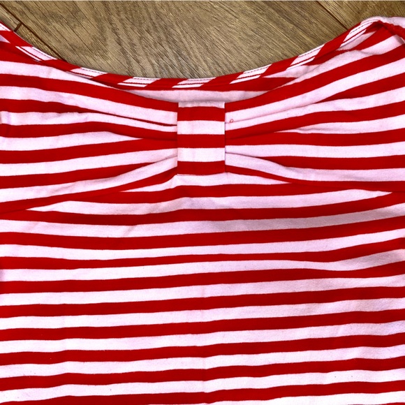 KATE SPADE Red & Pink Striped 3/4 Sleeve Tee - Picture 2 of 9